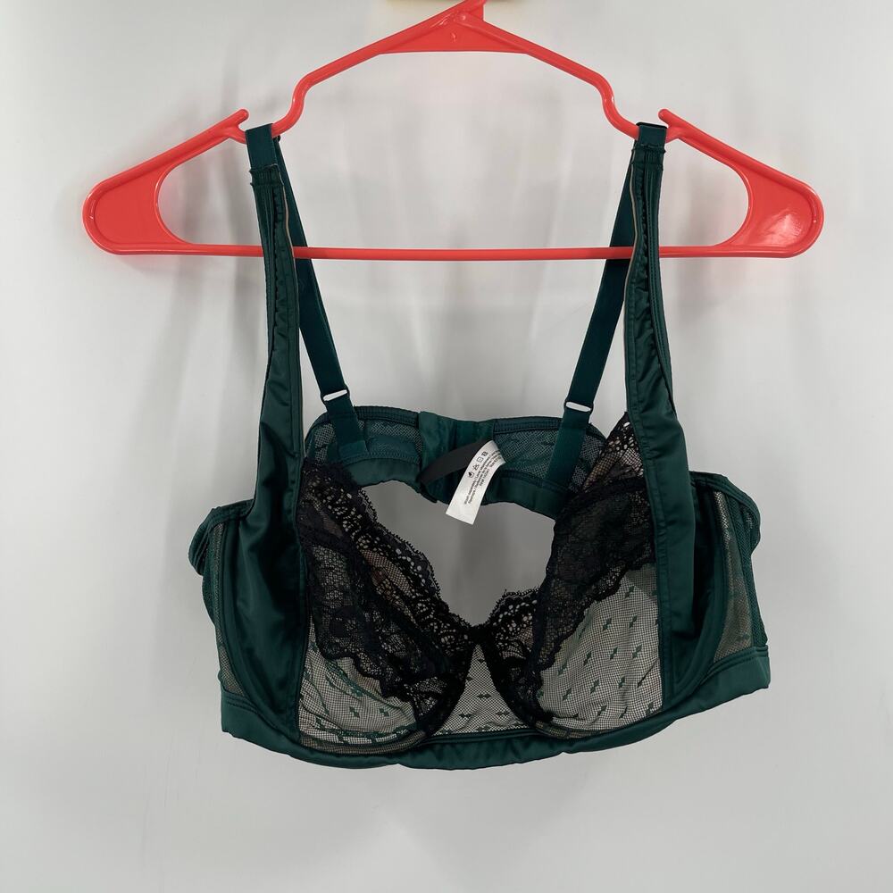 ADORE ME Bra Size 42C Teal Black Mesh Lace Curvy Adjustable Straps Intimates - Picture 15 of 15
